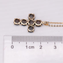 Load image into Gallery viewer, Cross Pendant Australian Doublet Opal Necklace 14K Yellow Gold