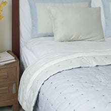 Load image into Gallery viewer, Handmade Quilt Blue White Striped Cotton, Cross Quilting, Comforter