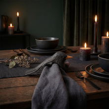 Load image into Gallery viewer, Crow Napkin Ring | Wooden Sculpted Black Bird Serviette Ring Table Napkin Holder | 4" x 2.75"