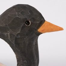 Load image into Gallery viewer, Crow Napkin Ring | Wooden Sculpted Black Bird Serviette Ring Table Napkin Holder | 4" x 2.75"