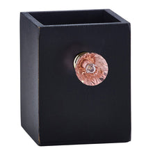 Load image into Gallery viewer, Crystal Knob Wooden Pen Holder in Black and Pink | Gift for Her