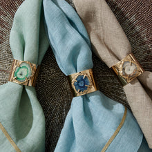 Load image into Gallery viewer, Crystal quartz napkin rings, seafoam, set of two
