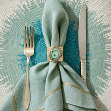 Load image into Gallery viewer, Crystal quartz napkin rings, seafoam, set of two