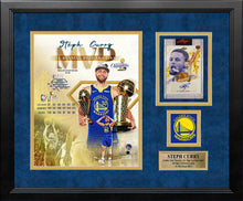 Load image into Gallery viewer, Steph Curry Finals MVP Photo &amp; Autographed Card Golden State Warriors Framed Collage - 1/316