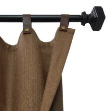 Load image into Gallery viewer, Brown Chevron Wool Curtains With Leather Tabs