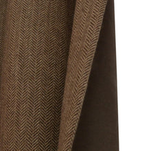 Load image into Gallery viewer, Brown Chevron Wool Curtains With Leather Tabs