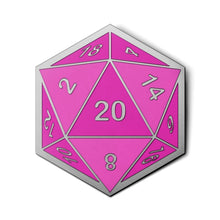 Load image into Gallery viewer, D20 Dice Die - Hard Enamel Adventure Dice Pin Metal by Norse Foundry