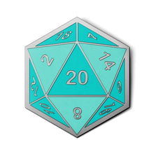 Load image into Gallery viewer, D20 Dice Die - Hard Enamel Adventure Dice Pin Metal by Norse Foundry