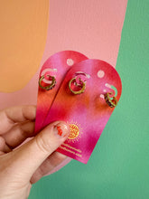 Load image into Gallery viewer, Colorful Scallop Gem Hoops