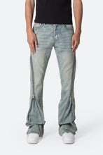 Load image into Gallery viewer, D519 Zipper Flare Denim - Vintage Blue