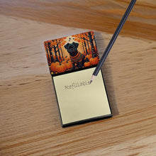 Load image into Gallery viewer, Affenpinscher Fall Sticky Note Holder- Refiilable Desk Accessory Note Pad