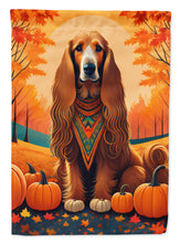 Load image into Gallery viewer, Afghan Hound Fall Garden Flag – Dog Surrounded by Pumpkins &amp; Autumn Leaves