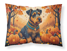 Load image into Gallery viewer, Airedale Terrier Fall Fabric Standard Pillowcase – Artistic Decorative Front, White Back