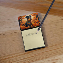 Load image into Gallery viewer, Airedale Terrier Fall Sticky Note Holder- Refiilable Desk Accessory Note Pad