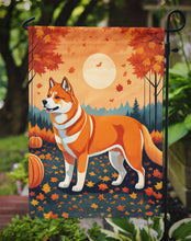 Load image into Gallery viewer, Akita Fall Garden Flag – Dog Surrounded by Pumpkins &amp; Autumn Leaves