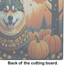 Load image into Gallery viewer, Akita Fall Glass Cutting Boards – Durable, Decorative Kitchen Art Large