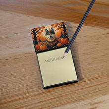 Load image into Gallery viewer, Akita Fall Sticky Note Holder- Refiilable Desk Accessory Note Pad