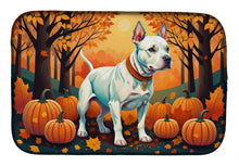 Load image into Gallery viewer, White Pit Bull Terrier Fall Dish Drying Mat