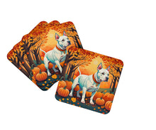 Load image into Gallery viewer, White Pit Bull Terrier Fall Foam Coaster