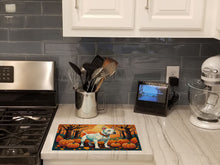 Load image into Gallery viewer, White Pit Bull Terrier Fall Glass Cutting Boards – Durable, Decorative Kitchen Art Large