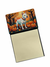 Load image into Gallery viewer, White Pit Bull Terrier Fall Sticky Note Holder- Refiilable Desk Accessory Note Pad