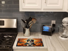 Load image into Gallery viewer, Australian Shepherd Terrier Fall Glass Cutting Boards – Durable, Decorative Kitchen Art Large