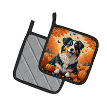 Load image into Gallery viewer, Australian Shepherd Terrier Fall Pot Holders - Set of 2 Decorative Kitchen Helpers | Made in the USA
