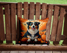 Load image into Gallery viewer, Australian Shepherd Terrier Fall Throw Pillow - 14x14 Decorative Pillow – Art for Your Home &amp; Patio