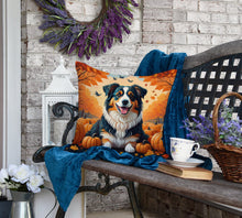Load image into Gallery viewer, Australian Shepherd Terrier Fall Fabric Decorative Pillow