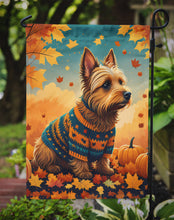 Load image into Gallery viewer, Australian Terrier Terrier Fall Garden Flag – Dog Surrounded by Pumpkins &amp; Autumn Leaves