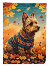 Load image into Gallery viewer, Australian Terrier Terrier Fall Garden Flag – Dog Surrounded by Pumpkins &amp; Autumn Leaves