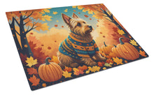 Load image into Gallery viewer, Australian Terrier Terrier Fall Glass Cutting Boards – Durable, Decorative Kitchen Art Large