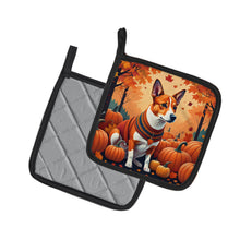 Load image into Gallery viewer, Red Basenji Fall Pot Holders - Set of 2 Decorative Kitchen Helpers | Made in the USA