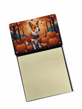 Load image into Gallery viewer, Red Basenji Fall Sticky Note Holder- Refiilable Desk Accessory Note Pad