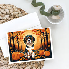 Load image into Gallery viewer, Beagle Fall Greeting Cards -  Blank Note Cards – 8-Pack of Artist-Designed Cards with Envelopes