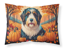 Load image into Gallery viewer, Bearded Collie Fall Fabric Standard Pillowcase – Artistic Decorative Front, White Back