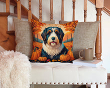 Load image into Gallery viewer, Bearded Collie Fall Throw Pillow - 14x14 Decorative Pillow – Art for Your Home &amp; Patio