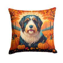 Load image into Gallery viewer, Bearded Collie Fall Fabric Decorative Pillow