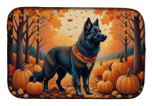 Load image into Gallery viewer, Belgian Sheepdog Fall Dish Drying Mat