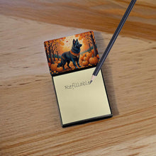 Load image into Gallery viewer, Belgian Sheepdog Fall Sticky Note Holder- Refiilable Desk Accessory Note Pad