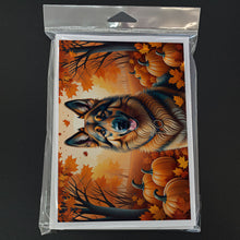 Load image into Gallery viewer, Belgian Tervuren Fall Greeting Cards -  Blank Note Cards – 8-Pack of Artist-Designed Cards with Envelopes