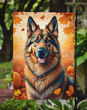Load image into Gallery viewer, Belgian Tervuren Fall Garden Flag – Dog Surrounded by Pumpkins &amp; Autumn Leaves