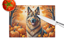 Load image into Gallery viewer, Belgian Tervuren Fall Glass Cutting Boards – Durable, Decorative Kitchen Art Large