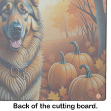 Load image into Gallery viewer, Belgian Tervuren Fall Glass Cutting Boards – Durable, Decorative Kitchen Art Large