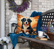 Load image into Gallery viewer, Bernese Mountain Dog Fall Fabric Decorative Pillow