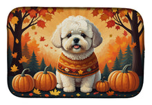 Load image into Gallery viewer, Bichon Frise Fall Dish Drying Mat