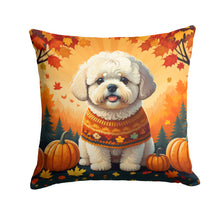 Load image into Gallery viewer, Bichon Frise Fall Throw Pillow - 14x14 Decorative Pillow – Art for Your Home &amp; Patio