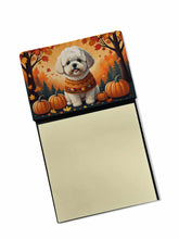 Load image into Gallery viewer, Bichon Frise Fall Sticky Note Holder- Refiilable Desk Accessory Note Pad