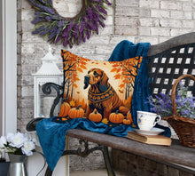 Load image into Gallery viewer, Bloodhound Fall Fabric Decorative Pillow