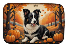 Load image into Gallery viewer, Border Collie Fall Dish Drying Mat